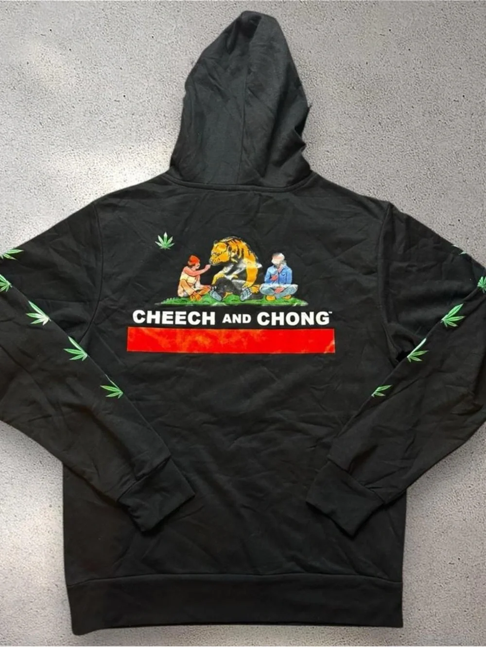Cheech & Chong Hoodie Black Graphic Pullover Size Large‎